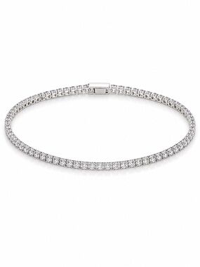 Premium Silver Crystal Tennis Bracelet 5.5” / 14cm – Small Wrist